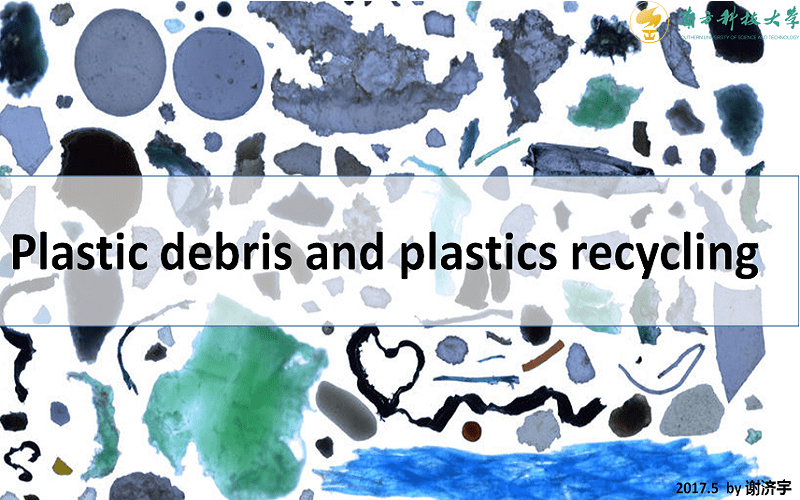 The plastic debris and plastics recycling