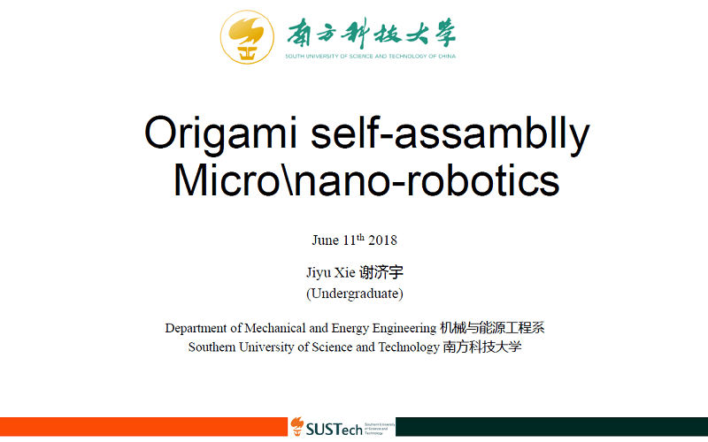 Origami self-assamblly Micro-Nano-robotics